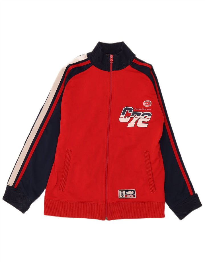 Nike Jungen-Trainingsanzugoberteil mit Grafik, 11–12 Jahre, Mittelrot, Farbblock
