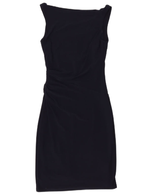Ralph Lauren Damen Ärmelloses, figurbetontes Kleid US 2 XS Marineblau Polyester