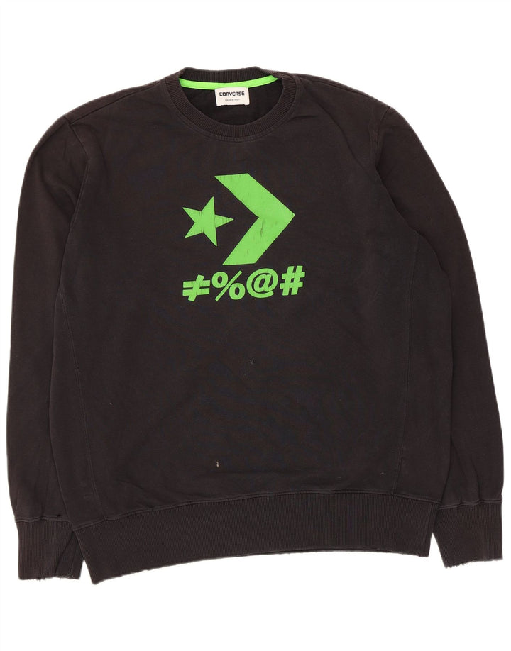 Converse Herren-Sweatshirt mit Grafik, Größe L, Schwarz