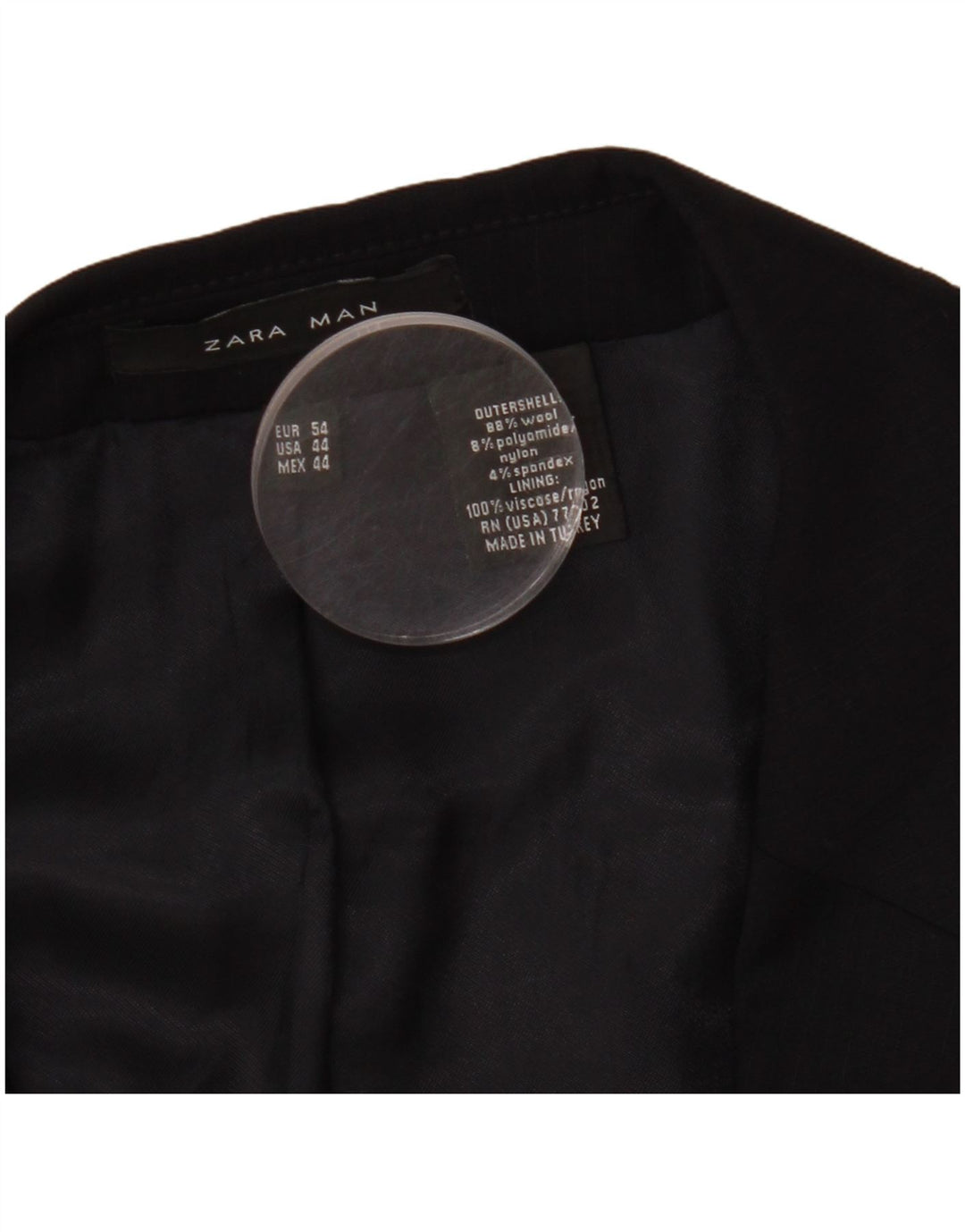 ZARA Herren-Blazer mit 2 Knöpfen, EU 54, XL, marineblaue Wolle