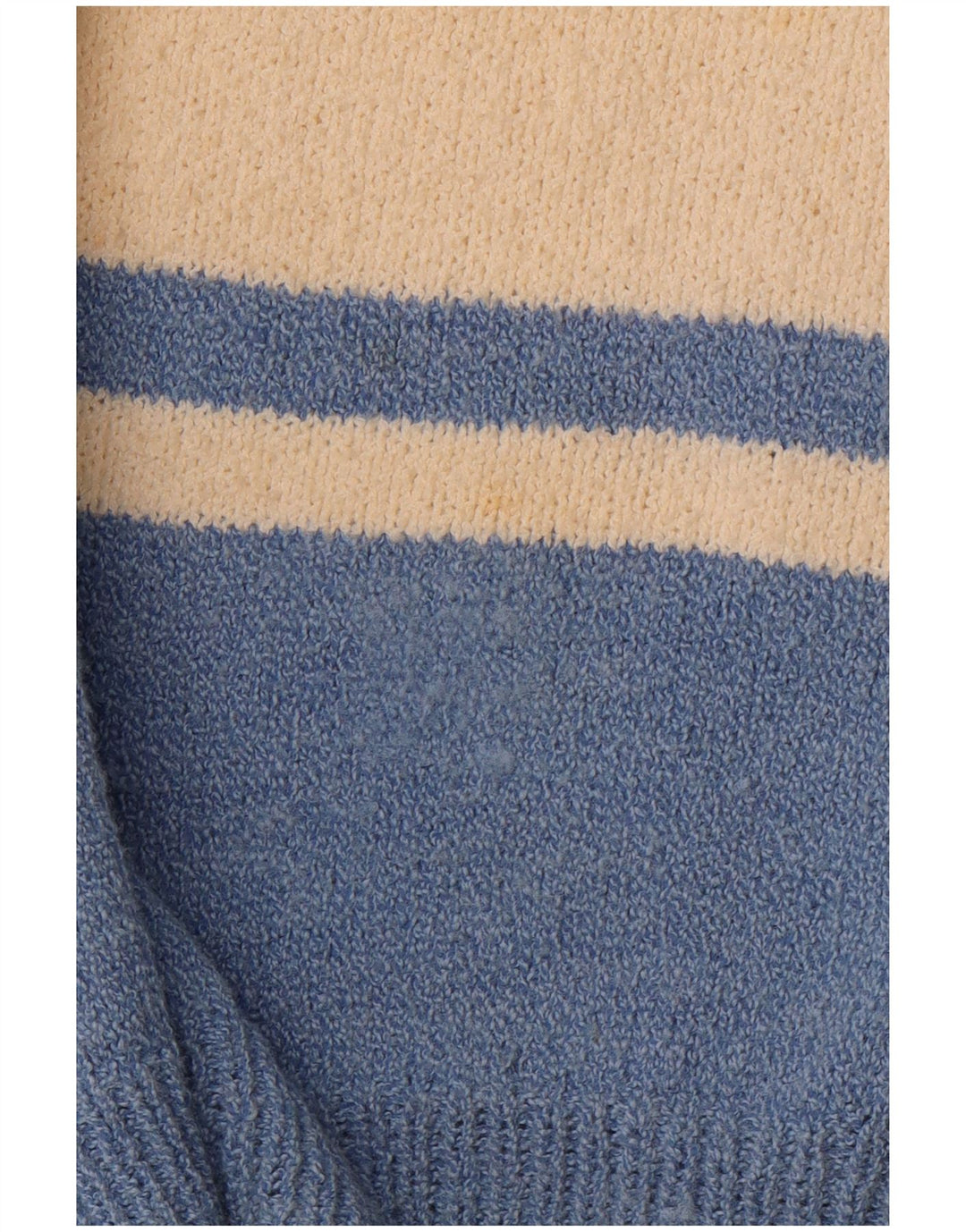 VINTAGE Herren-Pullover mit V-Ausschnitt, groß, blau, Farbblock