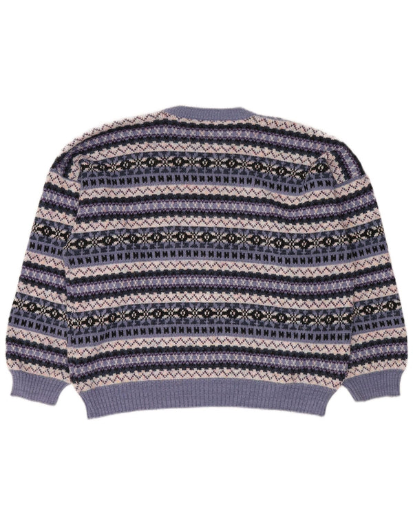 Vintage Damen Pullover mit Rundhalsausschnitt UK 18 XL Mehrfarbig Fair Isle