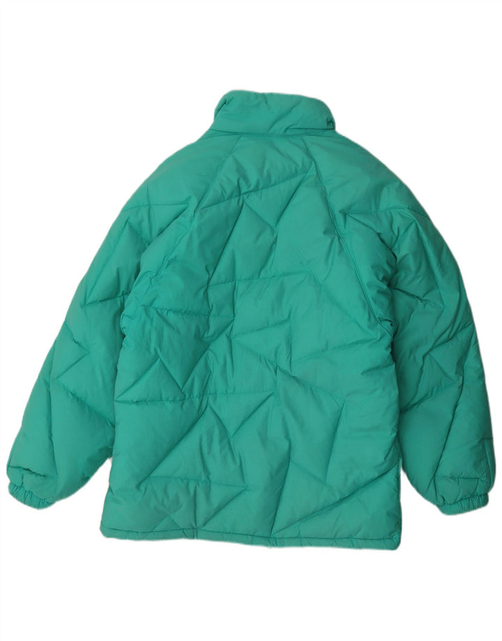 Vintage Damen Übergroße gepolsterte Jacke IT 46 Großes grünes Polyamid