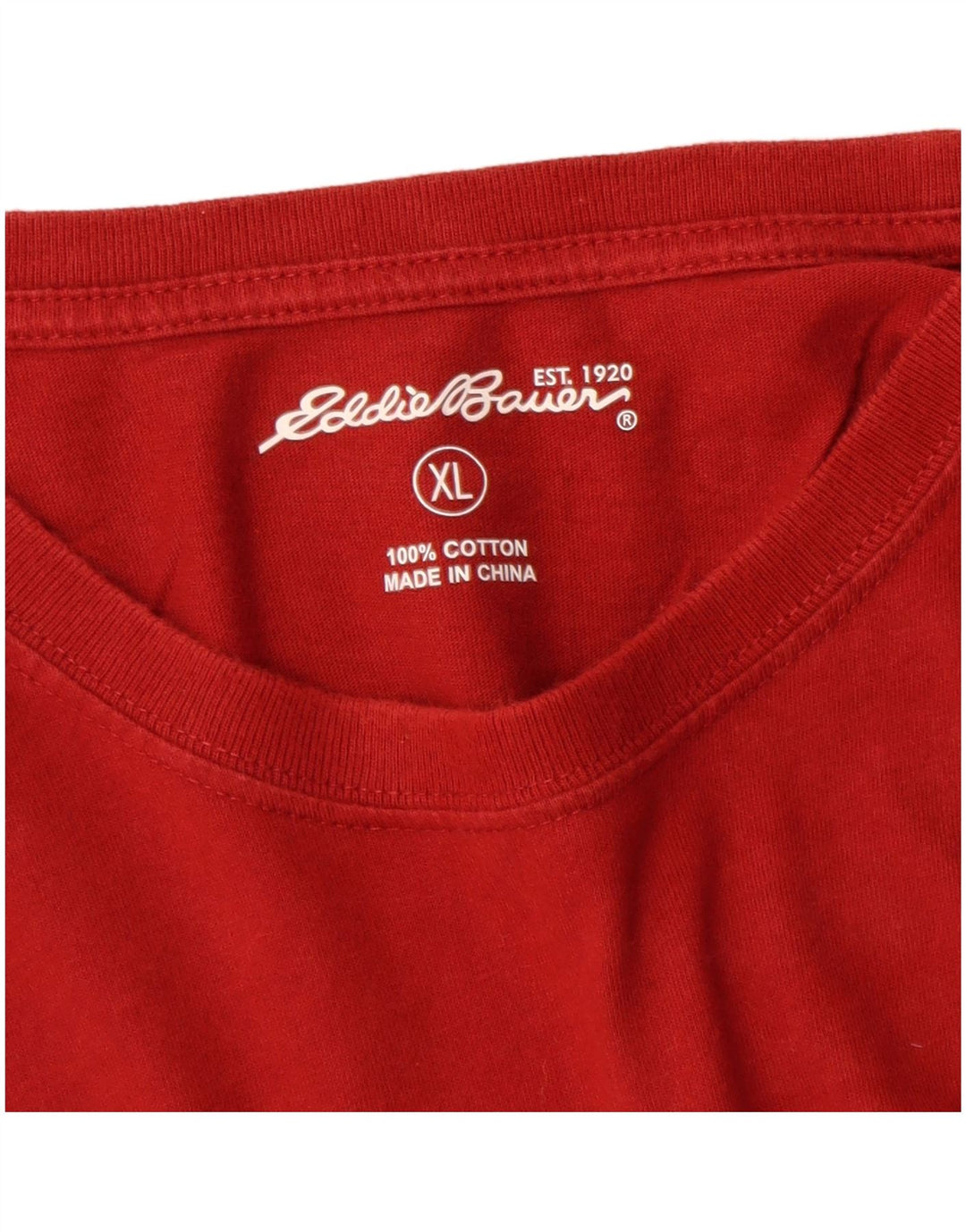 Eddie Bauer Herren T-Shirt Top XL Rot Baumwolle