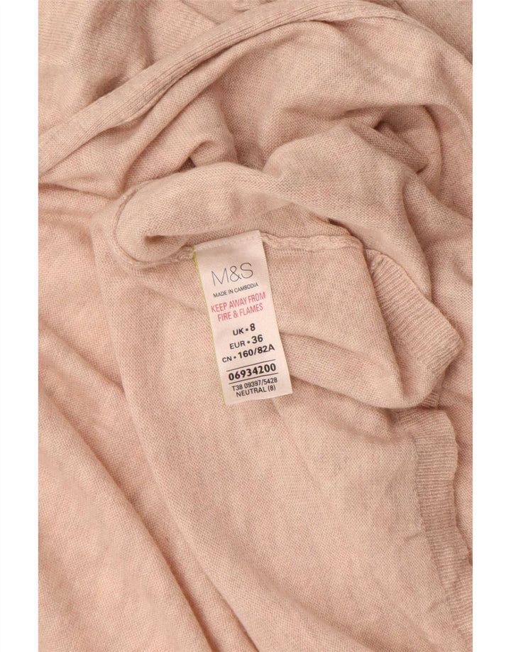 Marks & Spencer Offener Damen-Cardigan-Pullover UK 8 Small Beige Polyamid
