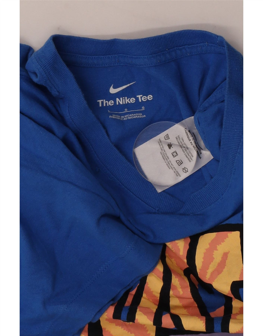 Nike Herren-T-Shirt mit Grafik, Größe L, aus blauer Baumwolle
