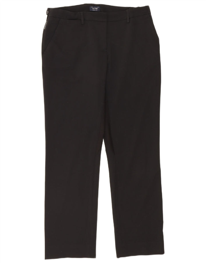 Armani Damen gerade Anzughose W30 L29 Schwarz Polyester