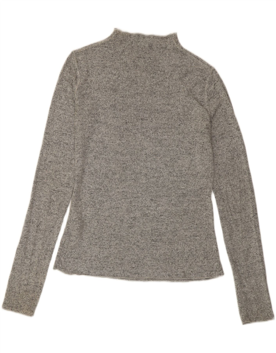 Zara Damen Top Langarm UK 10 Small Grau meliert Viskose