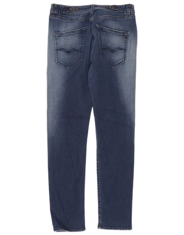 Replay Damen Pilar Slim Jeans W26 L28 Blaue Baumwolle