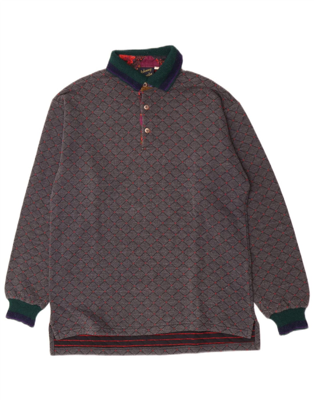 Johnny Lambs Herren Rugby-Poloshirt IT 50 Mittelgrau Argyle/Diamant
