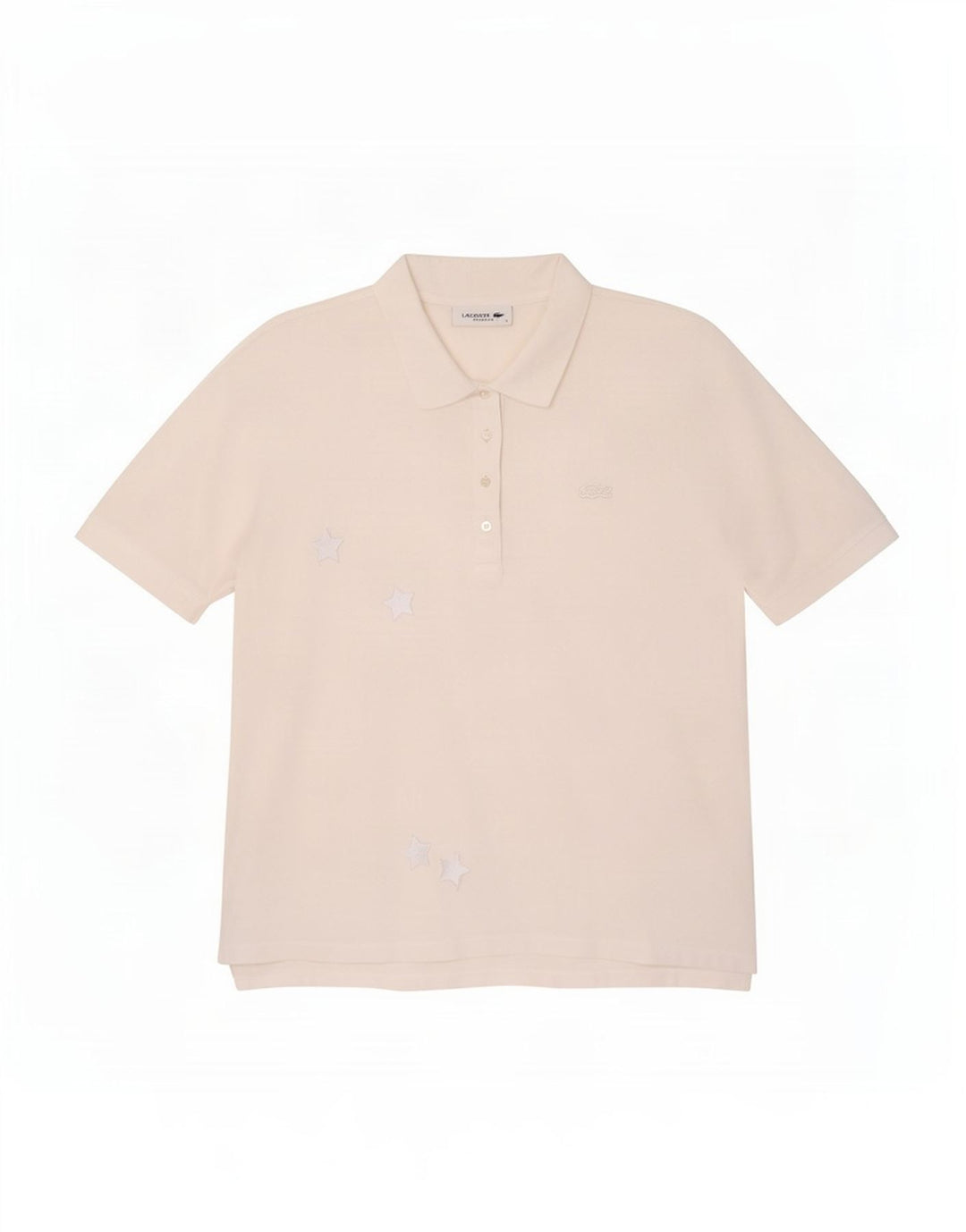 Lacoste Damen-Poloshirt mit entspannter Passform, UK 14, mittelweiße Baumwolle