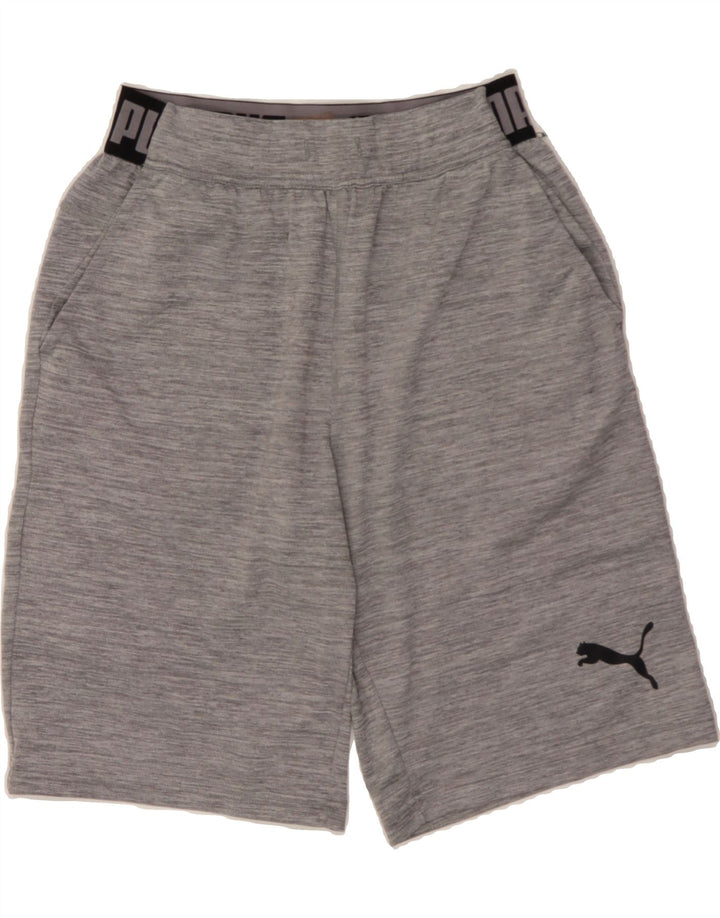 PUMA Mens Graphic Sport Shorts Medium  Grey Pinstripe Polyester Vintage Puma and Second-Hand Puma from Messina Hembry 