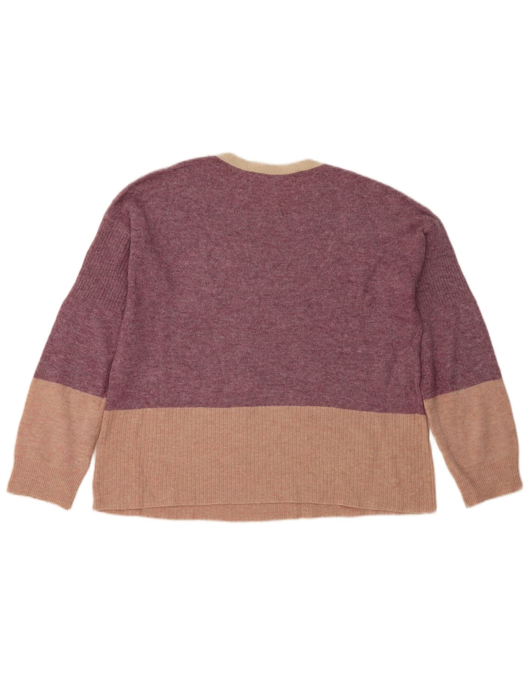White Stuff Damen-Pullover mit Rundhalsausschnitt, UK 12, Mittelviolett, Farbblock
