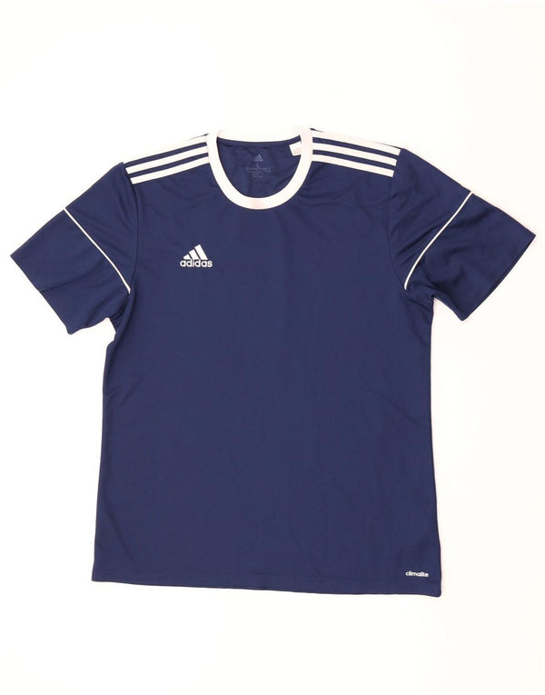 Adidas Herren Climalite T-Shirt Top Large Marineblau Colourblock Polyester