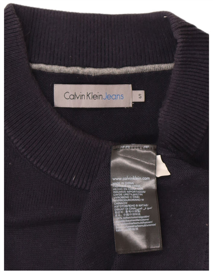 Calvin Klein Jeans Herren-Pullover mit Rundhalsausschnitt, Größe S, Marineblau
