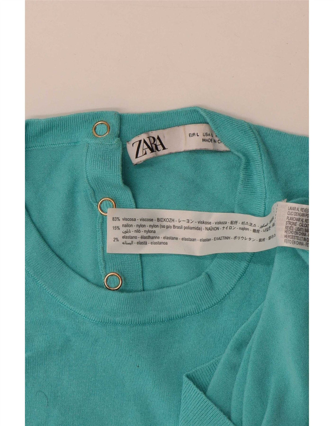 Zara Damen Weste Tank Top UK 14 Große blaue Viskose