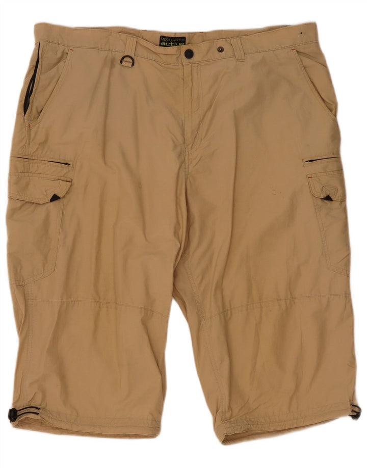 Marks & Spencer Herren Cargoshorts W44 2XL Beige Baumwolle