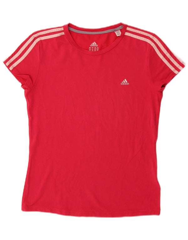 Adidas Damen T-Shirt Top UK 12/14 Mittelrosa Baumwolle
