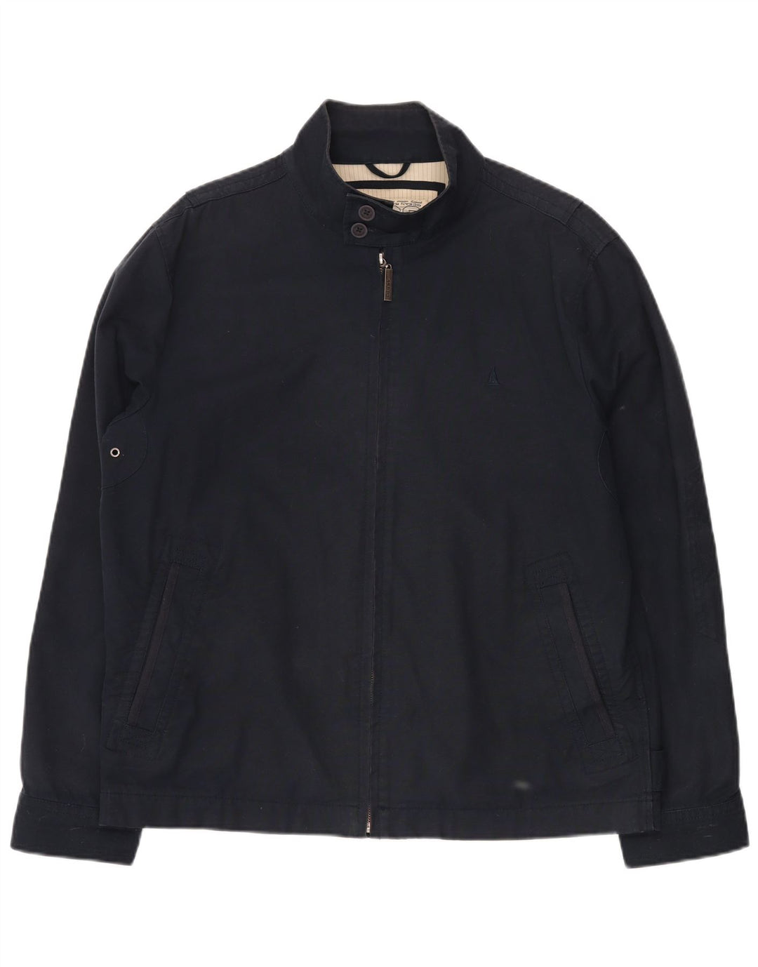 MUSTO Herren Bomberjacke UK 40 Große marineblaue Baumwolle