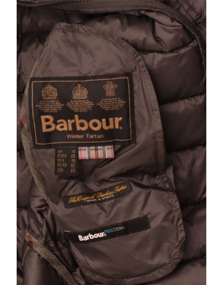 Barbour Damen Winter Tartan Wattierte Jacke UK 14 Large Grau Winter