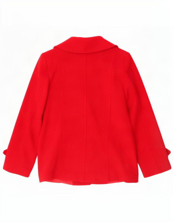 Classics Damen-Blazerjacke mit 4 Knöpfen, UK 12, mittelrote Wolle