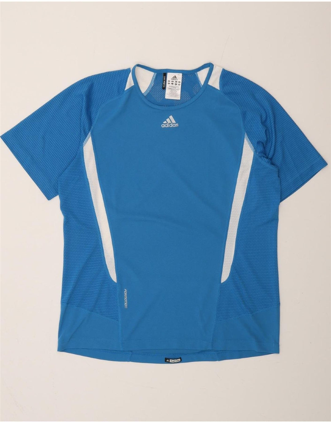 ADIDAS Herren Clima 365 T-Shirt-Oberteil, großes blaues Farbblock-Polyester