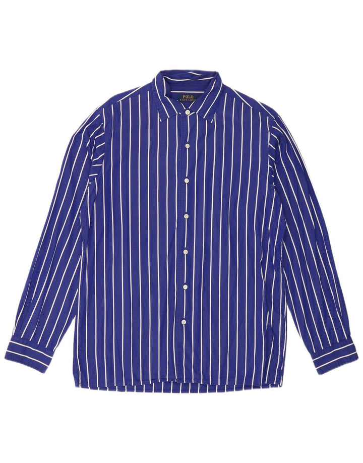 Polo Ralph Lauren Herrenhemd aus mittelblauer, gestreifter Baumwolle