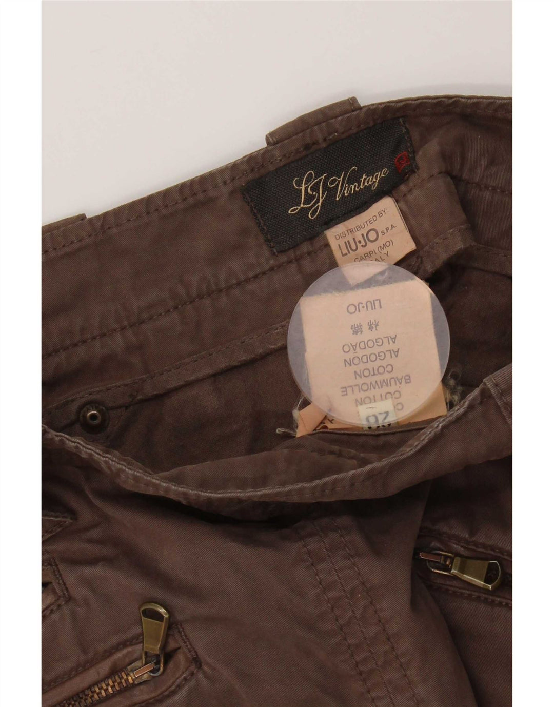 Liu Jo Damen Plissee-Minirock W26 Small Braune Baumwolle