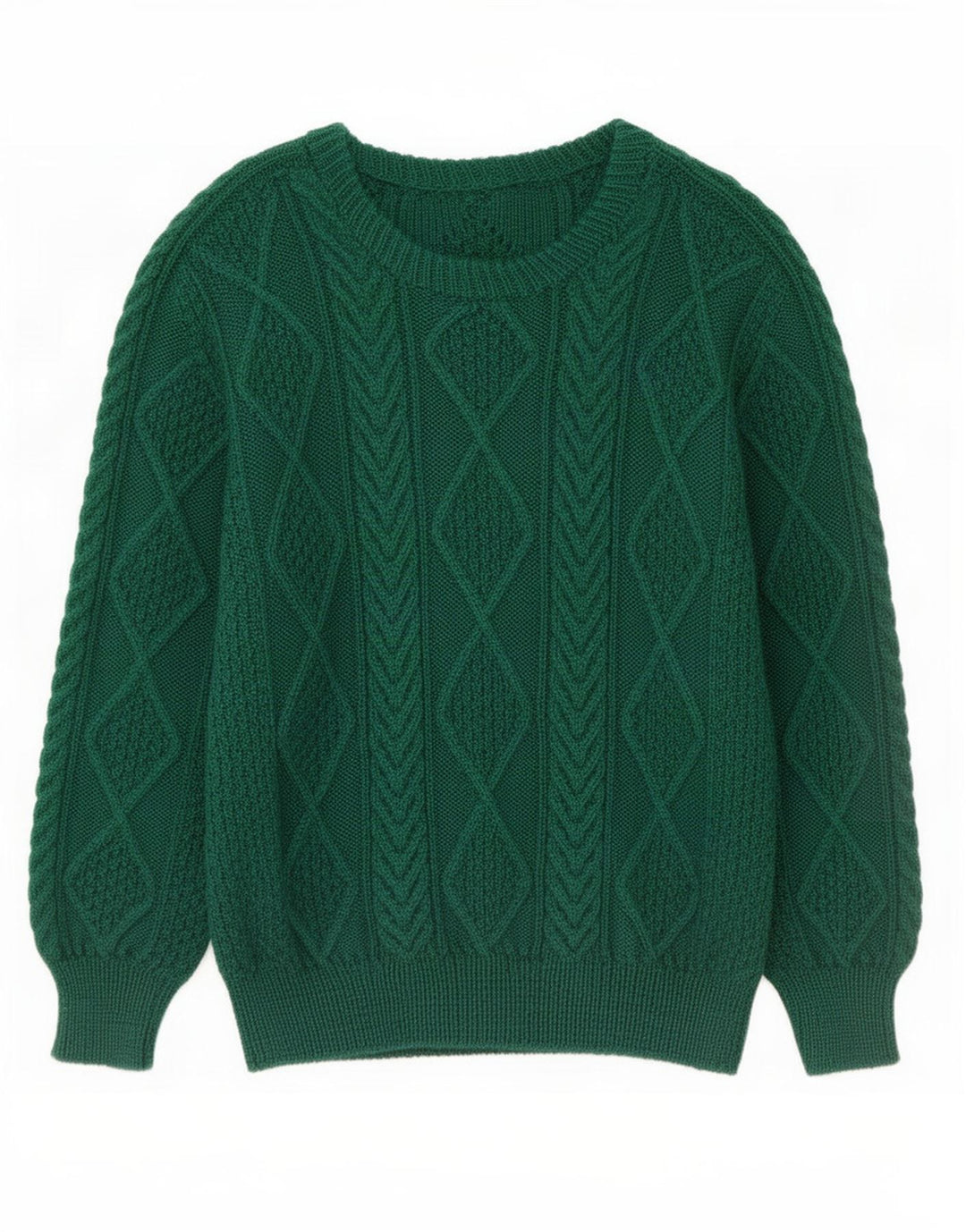 Vintage Herren Pullover mit Rundhalsausschnitt Mittelgrün