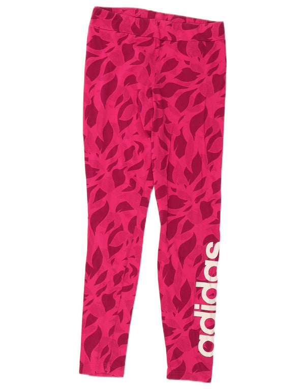 ADIDAS Grafik-Leggings für Mädchen, 14–15 Jahre, rosa Blumenmuster, Baumwolle