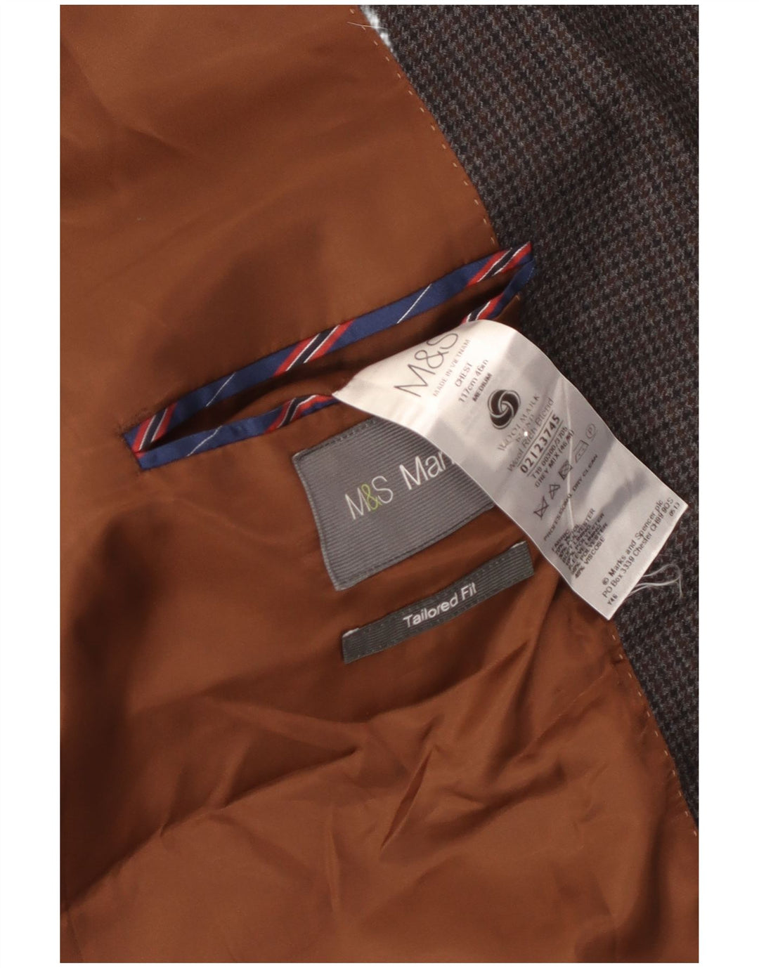 Marks & Spencer Herren-Blazer mit maßgeschneiderter Passform, UK 46 3XL, grauer Hahnentrittmuster