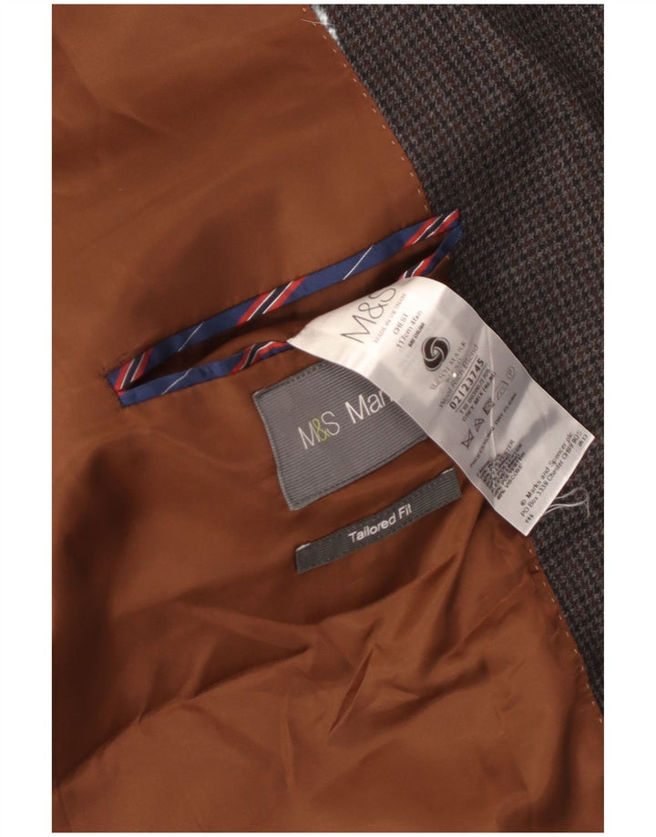 Marks & Spencer Herren-Blazer mit maßgeschneiderter Passform, UK 46 3XL, grauer Hahnentrittmuster
