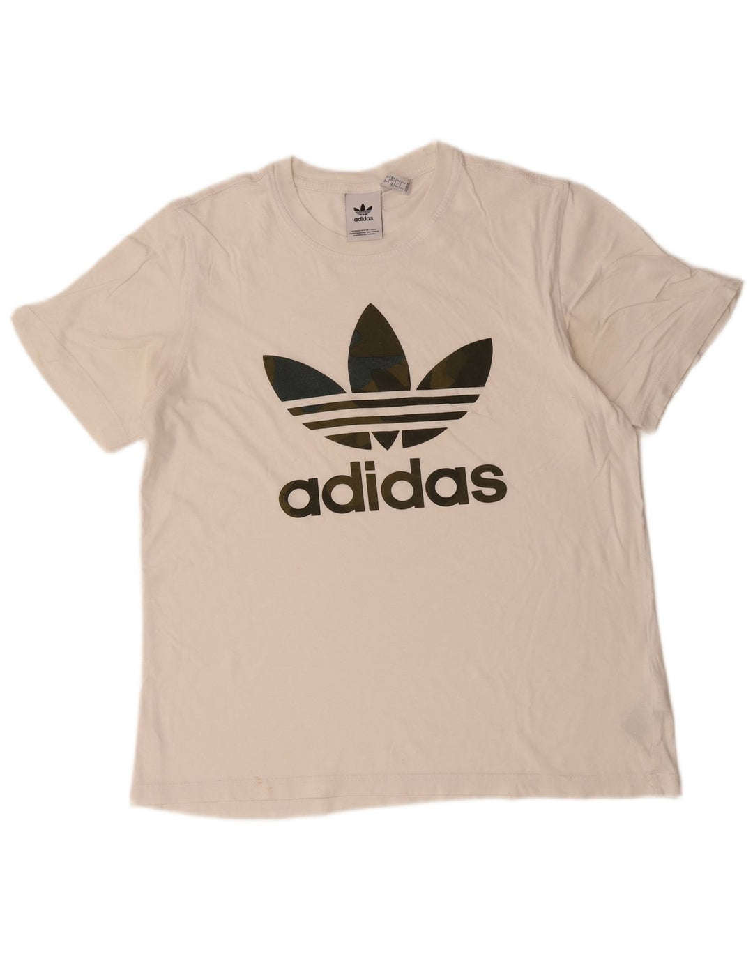 ADIDAS Mens Graphic T-Shirt Top Large White Cotton