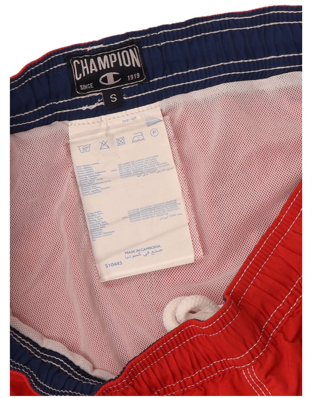 Champion Herren-Badeshorts, Größe S, Rot, Polyamid