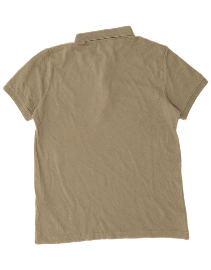Massimo Dutti Herren-Poloshirt aus mittlerer Khaki-Baumwolle