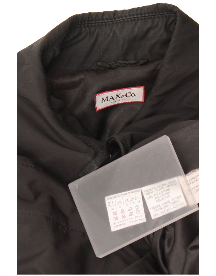 Max & Co. Damen Trenchcoat UK 12 Mittelschwarzes Polyester