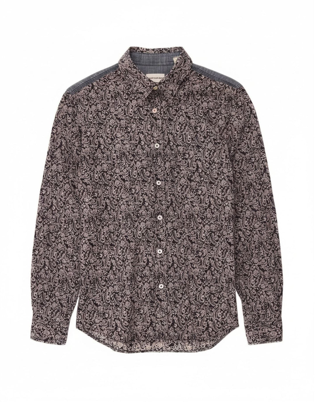 ENERGE Mens Shirt Medium Navy Blue Paisley