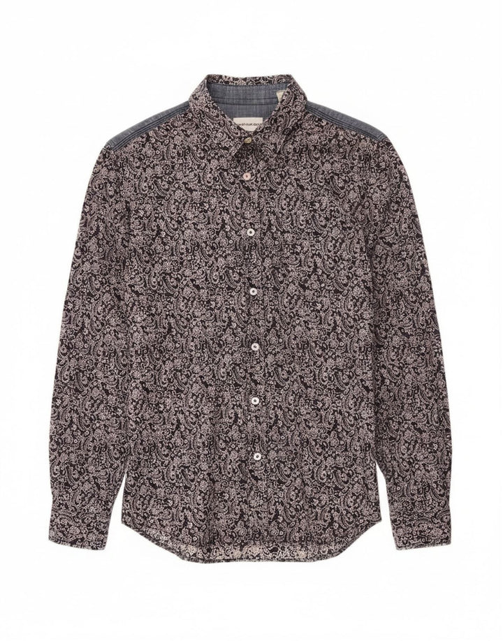 ENERGE Mens Shirt Medium Navy Blue Paisley