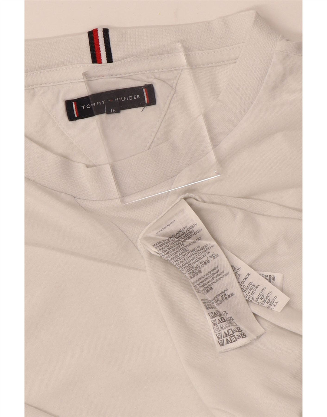TOMMY HILFIGER T-Shirt-Oberteil für Jungen, 15–16 Jahre, aus weißer Baumwolle