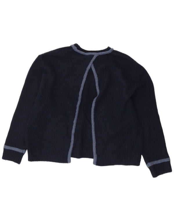 Zara Damen-Pullover, übergroß, Rundhalsausschnitt, Gr. 14, mittleres Marineblau
