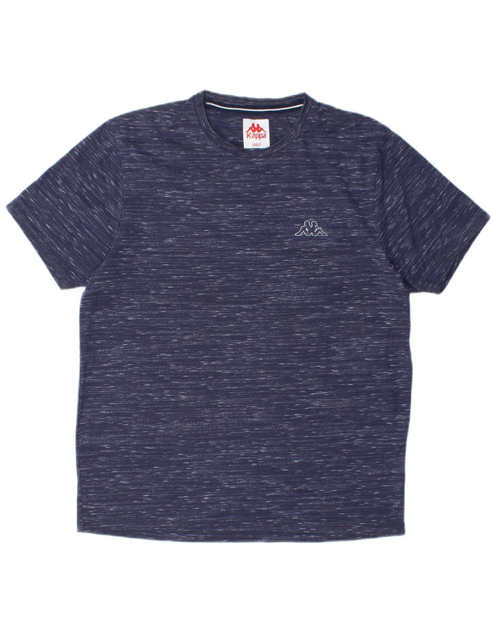 KAPPA Herren-T-Shirt-Oberteil, großes marineblau meliertes Polyester