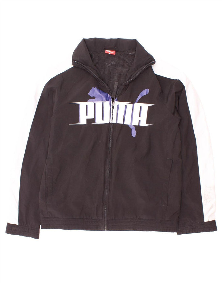 Puma Jungen Grafik-Trainingsanzug-Top-Jacke, 9–10 Jahre, Schwarz, Farbblock