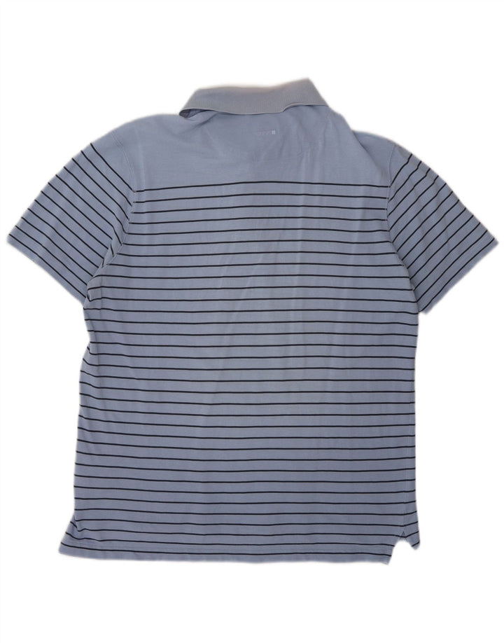 Hugo Boss Herren-Poloshirt, groß, blau gestreift, Baumwolle