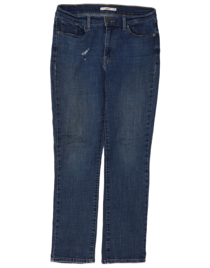 Levi's Damen Classic Distressed Straight Jeans US 8 Medium W28 L29 Blau