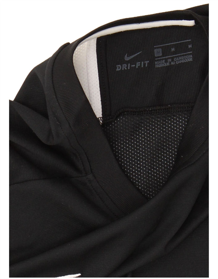 NIKE Herren Dri Fit T-Shirt Top Mittelschwarz Farbblock