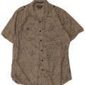 Eddie Bauer Herren-Hemd mit abstraktem Muster, klassische Passform, groß, beige Baumwolle