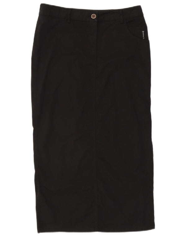 Armani Damen Midirock UK 10 Small W30 Schwarze Baumwolle