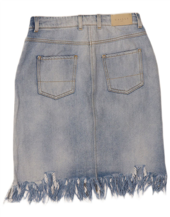 Gaelle Damen-Jeansrock mit Grafik, W27, Größe S, blau, Baumwolle