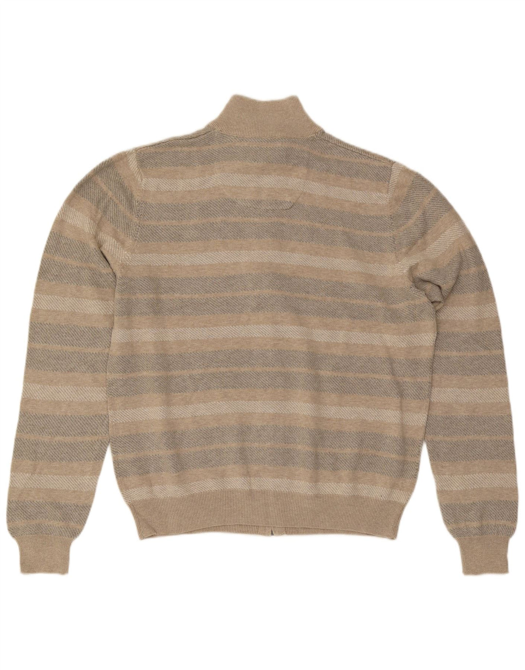 Marks & Spencer Herren-Cardigan mit normaler Passform, Mittelbeige gestreift