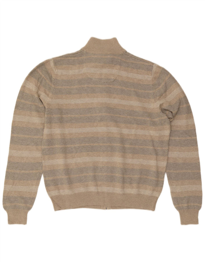Marks & Spencer Herren-Cardigan mit normaler Passform, Mittelbeige gestreift